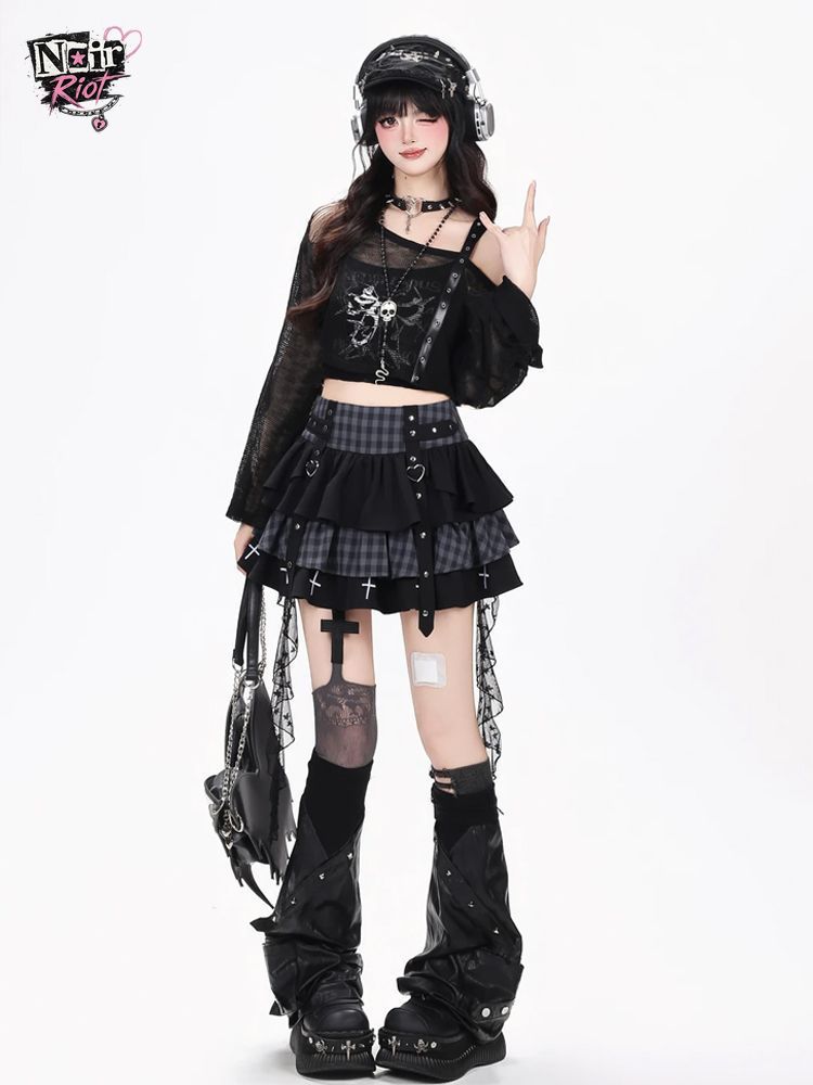 Y2K Punk Gothic Kawaii Set 3PC - Elastic Lace Trim ulasan dan harga