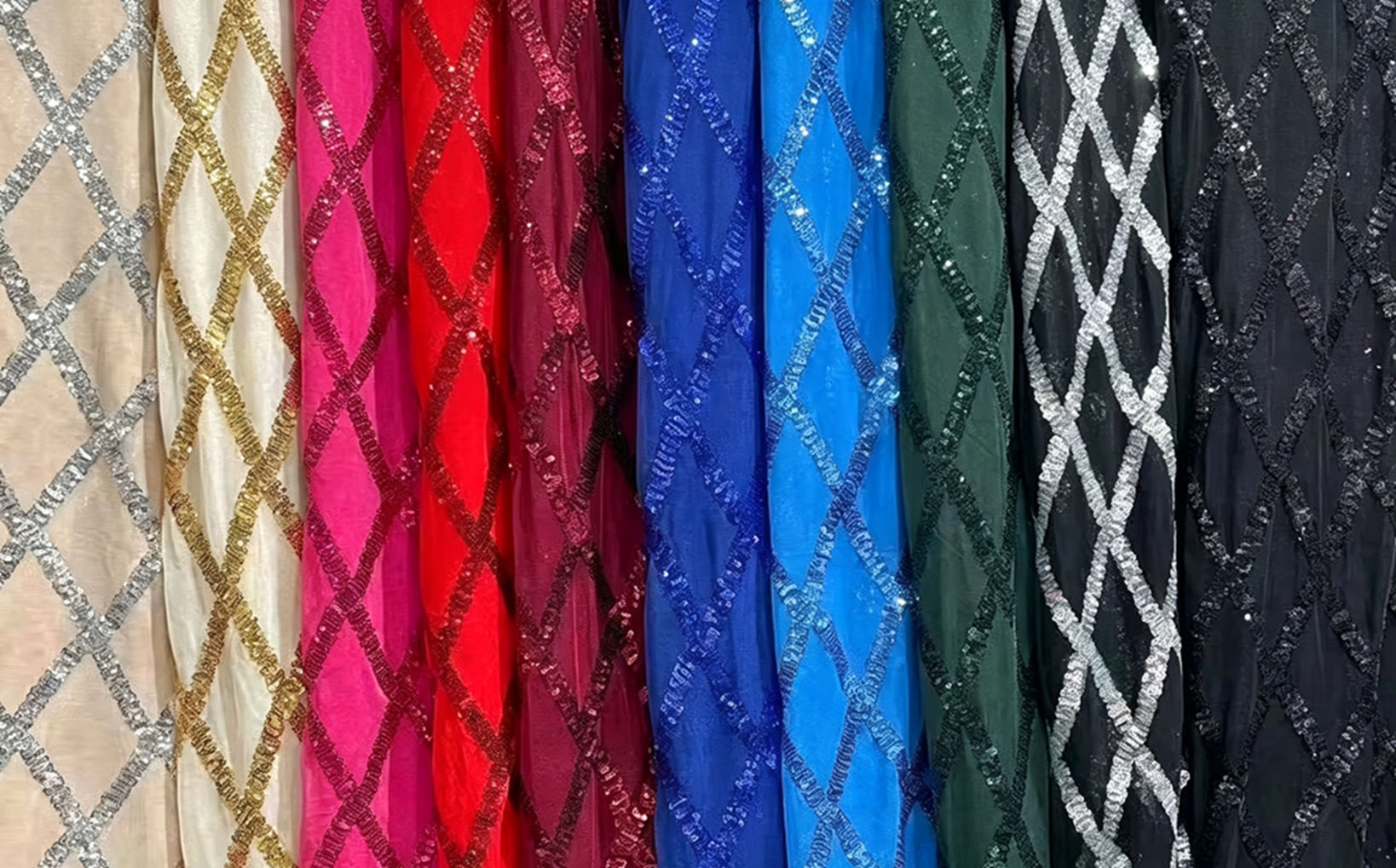 Kain Jaring Bordir Payet Berli - Crystal Mesh Fabric ulasan dan harga