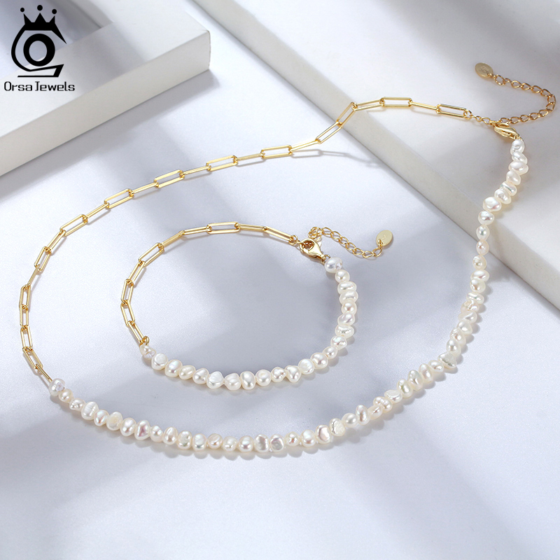 ORSA JEWELS Set Perhiasan Wani - Pearl Trim Chain ulasan dan harga