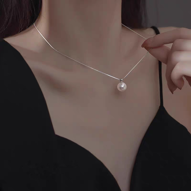 Kalung Mutiara Perak Sterling  - Pearl Trim Chain ulasan dan harga