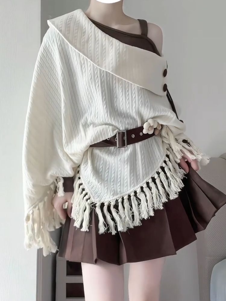 Set 2pcs Gaya Mori Kei Vintage - Tassel Fringe Trim ulasan dan harga