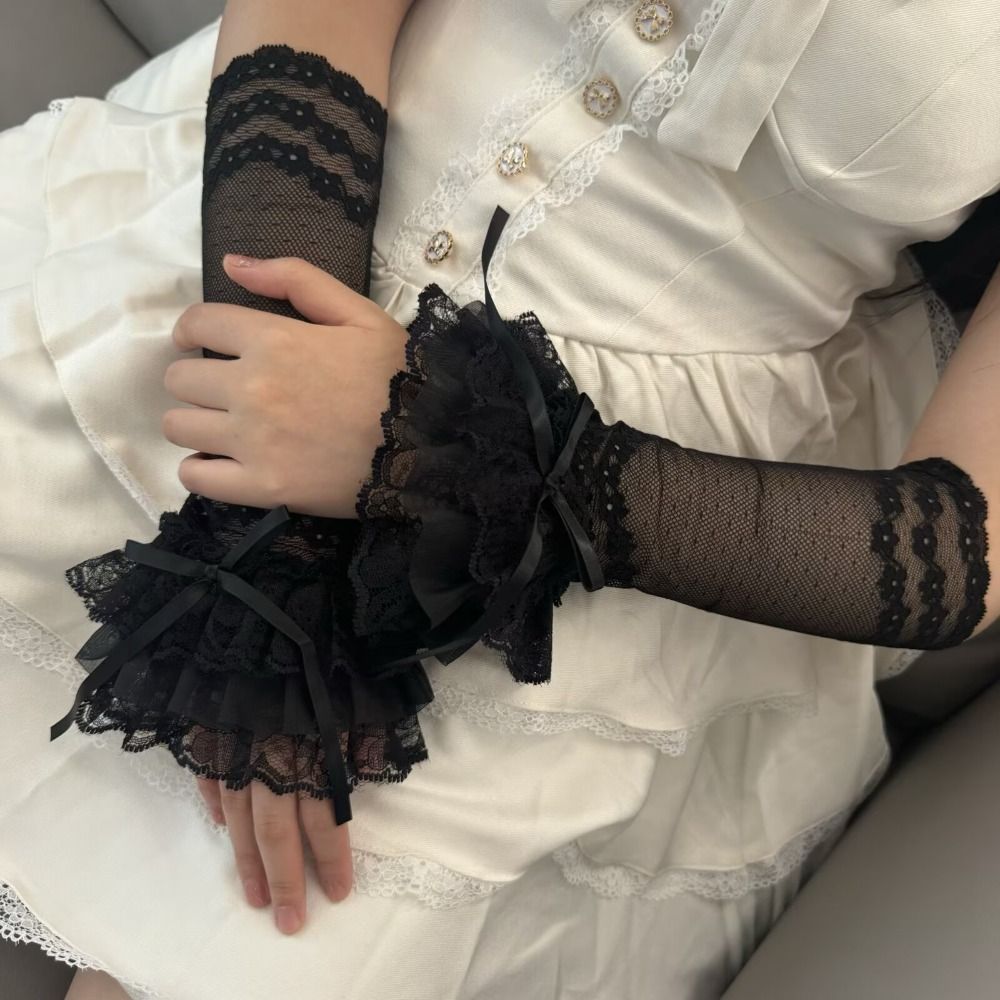 Sarung Tangan Tanpa Jari Berhi - Elastic Lace Trim ulasan dan harga