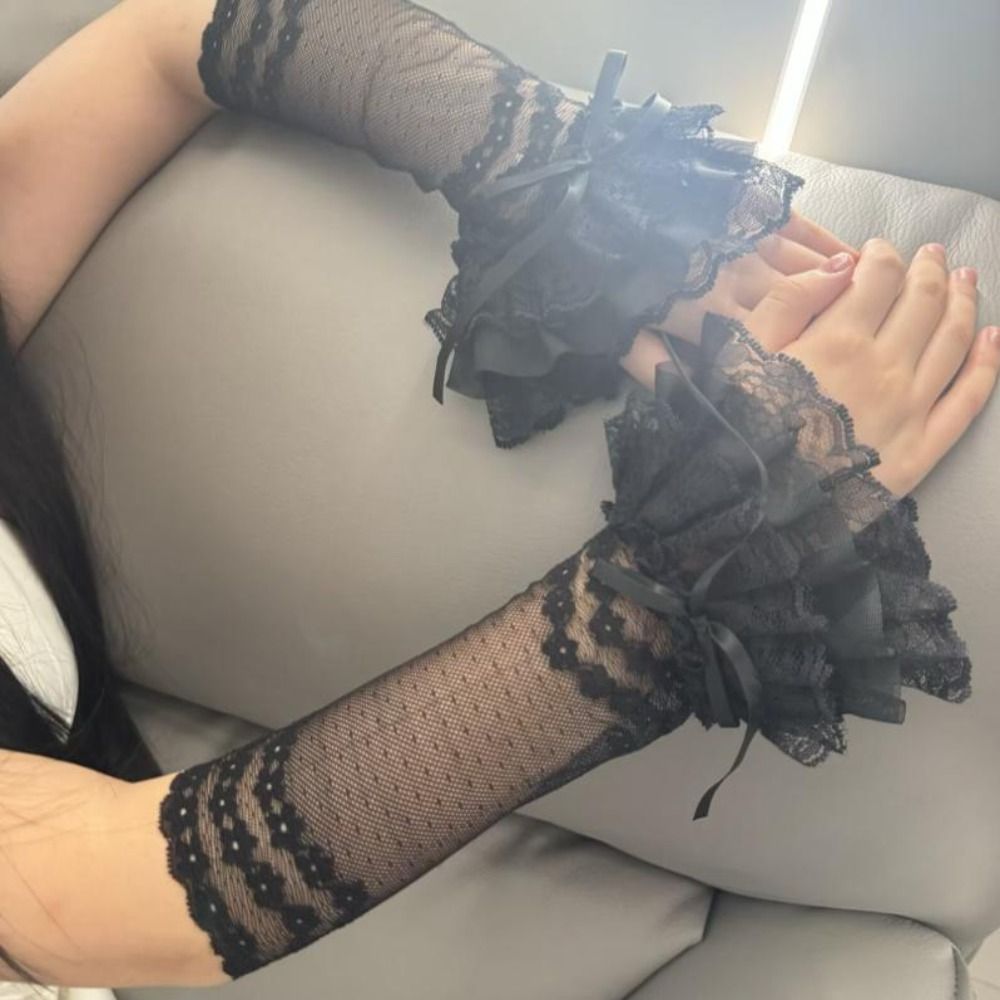 Sarung Tangan Tanpa Jari Berhi - Elastic Lace Trim ulasan dan harga