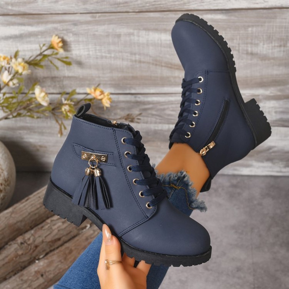 Sepatu Bot Wanita Model Tali d - Tassel Fringe Trim ulasan dan harga